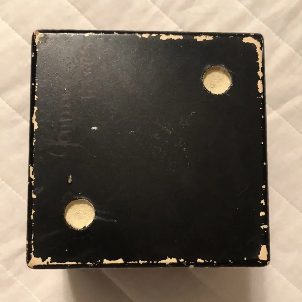 Dice Cube Black Ivory Shabby Shic Wooden Trinket Keepsake Box
